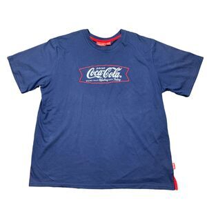 Coca Cola Vintage 22W 24W Shirt 1990s Navy Blue Coke Plus Women's Short Sleeve